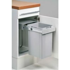 Billig 👏 NaberSingle 30 DT. Abfallsammler, Alu Grau (32 Liter), Höhe 570. - Mülleimer 🎁