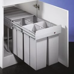 Schlussverkauf 🛒 Naber Quarta 1. Abfallsammler, Alu Grau. - Mülleimer 👍