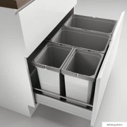 Coupon 🔥 Naber Cox® Box 2T 800-4. Abfallsammler, Mit Biodeckel, Hellgrau. - Mülleimer 🧨